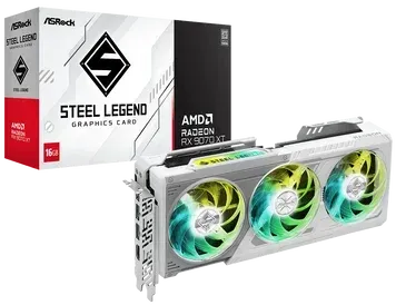 Відеокарта ASRock Radeon RX 9070 XT Steel Legend 16GB GDDR6 (RX9070XT SL 16G)
