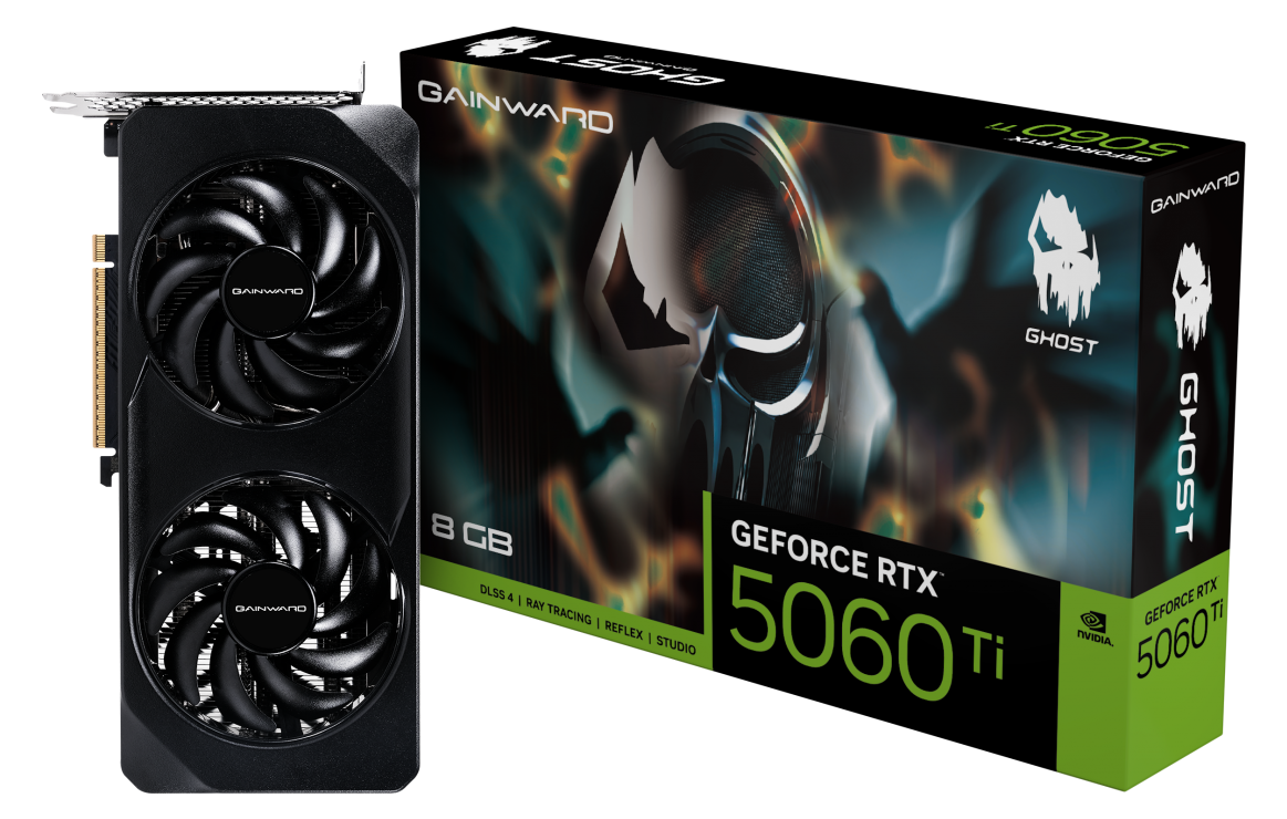 Відеокарта Gainward GeForce RTX 5060 Ti Ghost 8GB GDDR7 DLSS4 (NE7506T019P1-GB2062B) 224018 фото