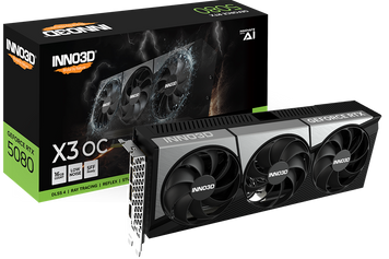 Відеокарта Inno3D GeForce RTX 5080 X3 OC 16GB GDDR7 DLSS4 (N50803-16D7X-17603930) 222999 фото