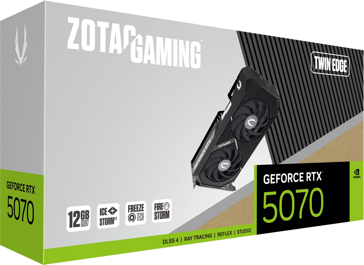 Відеокарта Zotac GeForce RTX 5070 Twin Edge 12GB GDDR7 DLSS4 (ZT-B50700E-10P) 224268 фото