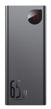 Зовнішній акумулятор (павербанк) Baseus Adaman Metal Digital Display Quick Charge Power Bank 65W 20000mAh Black (PPIMDA-D01, PPADM-65S) 222441 фото