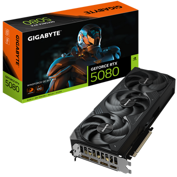Відеокарта Gigabyte GeForce RTX 5080 Windforce OC 16GB GDDR7 DLSS4 (GV-N5080WF3OC-16GD) 222975 фото